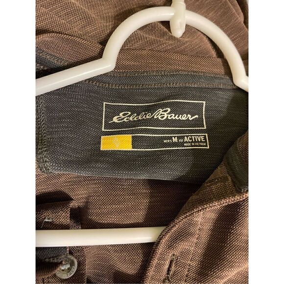 Eddie Bauer Men’s Brown Shirt M Active Long Sleeve Contour Performance Henley - Picture 6 of 8